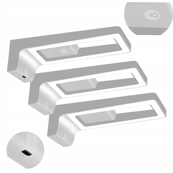 3 sztuki Lampka Podszafkowych LED 3W Włącznik Dotykowy Ładowarka USB Szara