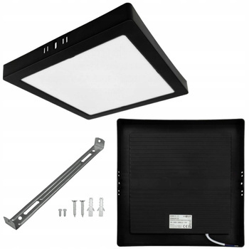 Lampa Sufitowa LED Oprawa Plafon Kwadratowa Czarna 24W 4000K 29,5x29,5 cm