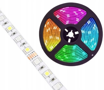 Taśma LED Pasek 300 RGB+CW Kolorowa 72W 12V Hermetyczna IP65 5m