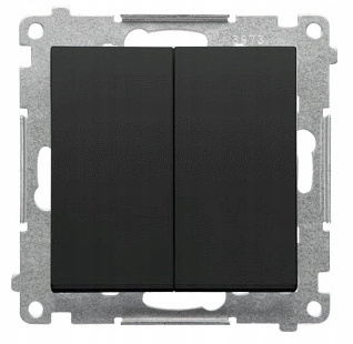 Simon 55 Włącznik Podwójny Łącznik Świecznikowy Podtynkowy Czarny Mat