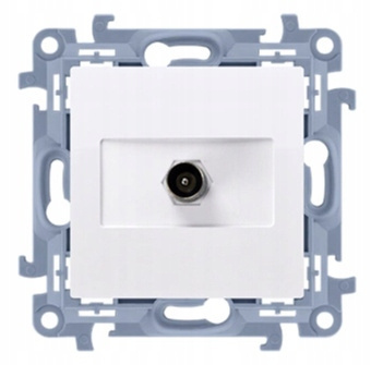 SIMON 10 Gniazdo Antenowe TV Pojedyncze Końcowe Podtynkowe BIAŁE