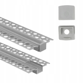 Profil Aluminiowy Podtynkowy do Taśm LED Wpuszczany do Płyt Karton/Gips 1m