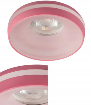 Kanlux Oczko Sufitowe LED Pierścień Oprawy GU10 10W ELICEO DSO PK Różowe