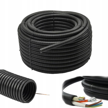 Rura karbowana RKGS Peszel 20mm 750N z pilotem 25m Odporność na UV Czarny