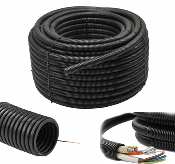 Rura Karbowana Czarna Peszel RKGS z Pilotem 50m 750N 20mm Odporna na UV