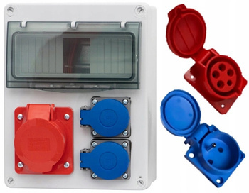 Rozdzielnica Rozdzielnia Skrzynka 8 Modułów Szara 32A/5P 2x230V
