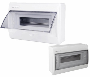 Rozdzielnica Natynkowa Skrzynka z klapką Listwy zaciskowe Biały 1x12 RN-12