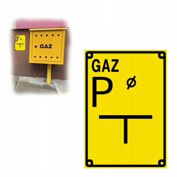 Tabliczka Tablica Oznaczeniowa Znak GAZ P 14x20cm