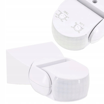 Czujnik Ruchu PIR Zasięg 12m Biały Sensor Zewnętrzny Czujka IP65 Regulowany