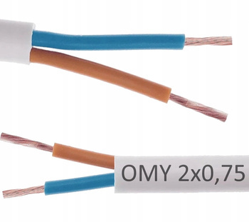 Przewód OMY 2x0,75 linka elastyczna 300V BIAŁA