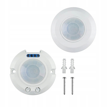 Czujnik Ruchu PIR Sufitowy Okrągły 260 stopni Regulowany Zasięg max 6m