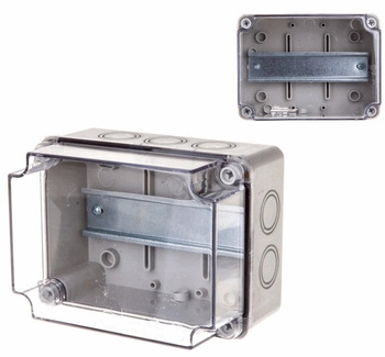 Puszka Hermetyczna Obudowa Natynkowa z szyną Szara IP65 29.35