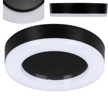 Miledo Plafon Sufitowa LED Lampa Hermetyczna TURA 24W 32cm Neutralna Czarna