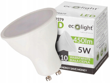 Żarówka LED Ledowa GU10 5W Barwa Biała Ciepła Reflektorek 5W