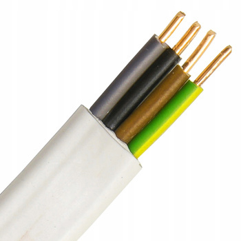 Przewód instalacyjny YDYp 4x2,5 płaski podtynkowy 750V Biały 1m