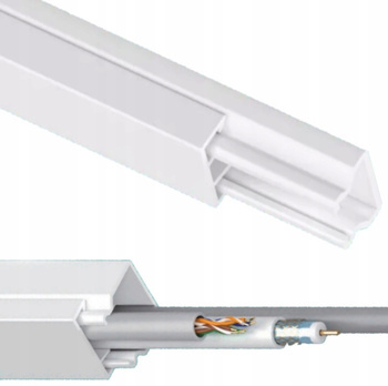 AKS Listwa Kanał Kablowy Elektroinstalacyjny Korytko 18x50mm 2m Biała