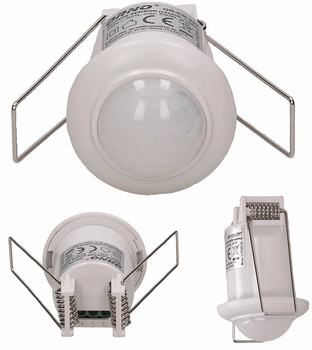 Mini Czujnik Ruchu Obecności LED do Sufitów Podwieszanych Podtynkowy 360st