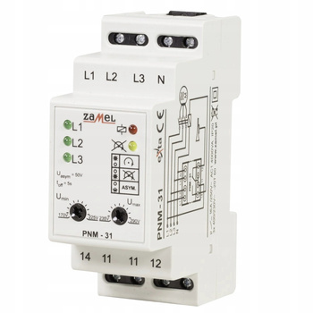 ZAMEL Przekaźnik Napięciowy 3 fazowy 170 290 TH35