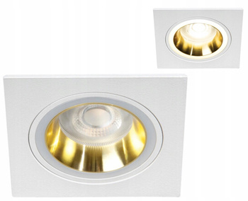 Oczko Sufitowe Pierścień Dekoracyjny GU10 10W Feline Kwadrat Złoto-Biały