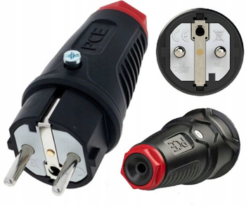 PCE Wtyczka Gumowa z Uziemieniem IP54 230V 2P+Z