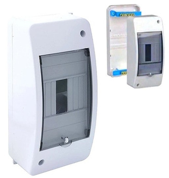 Rozdzielnica Natynkowa Skrzynka Listwy zaciskowe 1x4 z Klapką biała