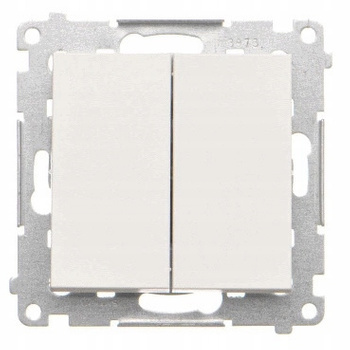 Simon 55 Włącznik Pojedynczy + Przycisk Zwierny Podtynkowy Biały Mat