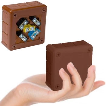 Puszka Natynkowa Hermetyczna 12-wlotowa Z Zaciskami 98x98x42mm Brązowa