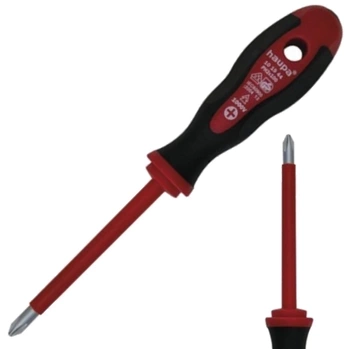 HAUPA Śrubokręt Krzyżakowy 2K VDE Ph0 145 mm Philips Izolacja 1000V