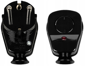 Wtyczka Kątowa z Wyłącznikiem Kontrolką Lampką ON Czarna 16A