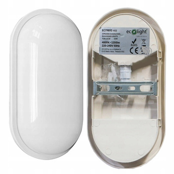 Oprawa Kanałowa LED Owalna Biała Garażowa Warsztatowa 15W 4000K 1350lm