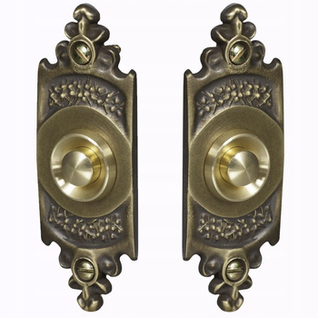 Przycisk Dzwonkowy Ozdobny Podłuż Mosiężny ZAMEL