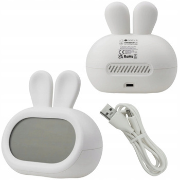 Budzik w Kształcie Królika Szary Lampka Nocna dla Dziecka Dziecięca