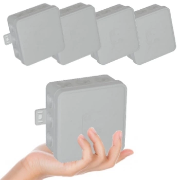 VIPLAST Puszka Natynkowa Hermetyczna Na Klik IP54 100x100x41 mm Szara 5szt