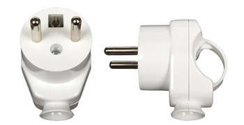 Wtyk Wtyczka Kątowa Uni-Schuko Uziemieniem Rozbieralna Uchwytem 16A Biała