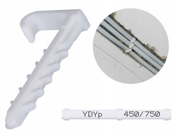 PAWBOL Uchwyt Kablowy Przewodowy szybkiego montażu hakowy Biały 100 szt.