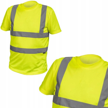 T-Shirt Koszulka Robocza Ostrzegawcza Odblaskowa Żółta Poliester 2XL (56)