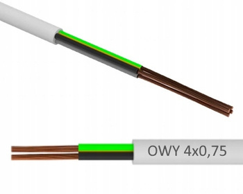 Przewód OWY 4x0,75 linka elastyczna 300V Biała