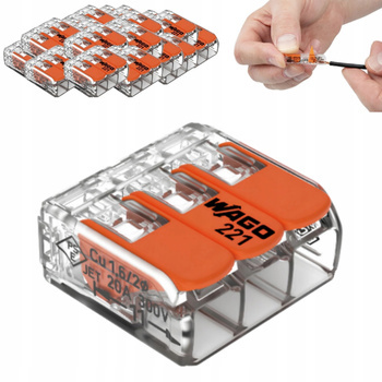 WAGO Szybkozłączka Złączka 3x0,2-4mm2 50 sztuk