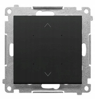 Simon 55 Lokalny Sterownik Roletowy Pojedynczy Podtynkowy Czarny Mat