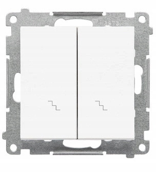 Simon 55 Włącznik Schodowy Podwójny Biały MAT 10AX