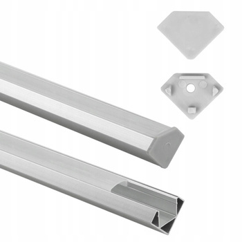 Profil Narożny Biały do Taśm LED Sufit Podwieszany 1m Klosz Mrożony