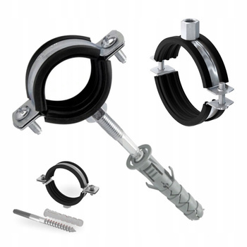 Obejma Metalowa Uchwyt z Gumą do Rur 113-118mm