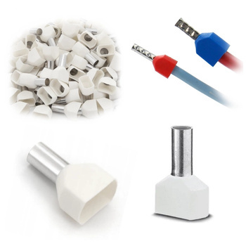 Tulejki Izolowane Kablowe Podwójne Biała 0.5mm2 100 Szt.