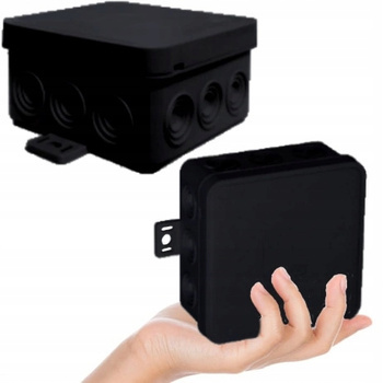 VIPLAST Puszka Natynkowa Hermetyczna Na Klik IP54 100x100x41 mm Czarna 1szt