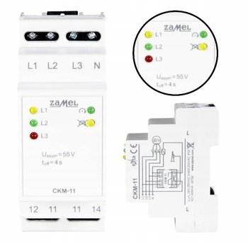 ZAMEL Cyfrowy Czujnik Kolejności I Zaniku Faz CKF