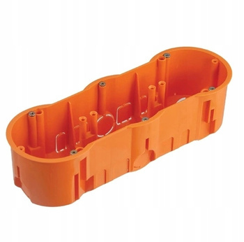 Puszka Elektryczna Podtynkowa Wysoka głęboka Potrójna PK60 pomarańczowa