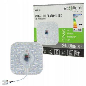 Żarówka Płytka Wkład do Plafonu LED SMD 24W+Zasilacz 4000K 12,5cm na Magnes