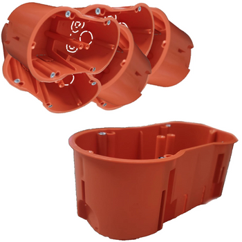 Puszka Elektryczna Podtynkowa Podwójna Głęboka Pomarańczowa 46mm PK60 12szt