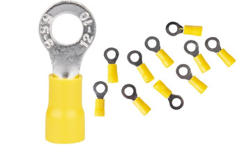 Końcówka Oczkowa Izolowana Kablowa Miedziana 6 mm2 M6 25szt. Żółta