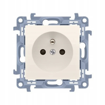 SIMON 10 Gniazdo x1 z bolcem KREMOWE